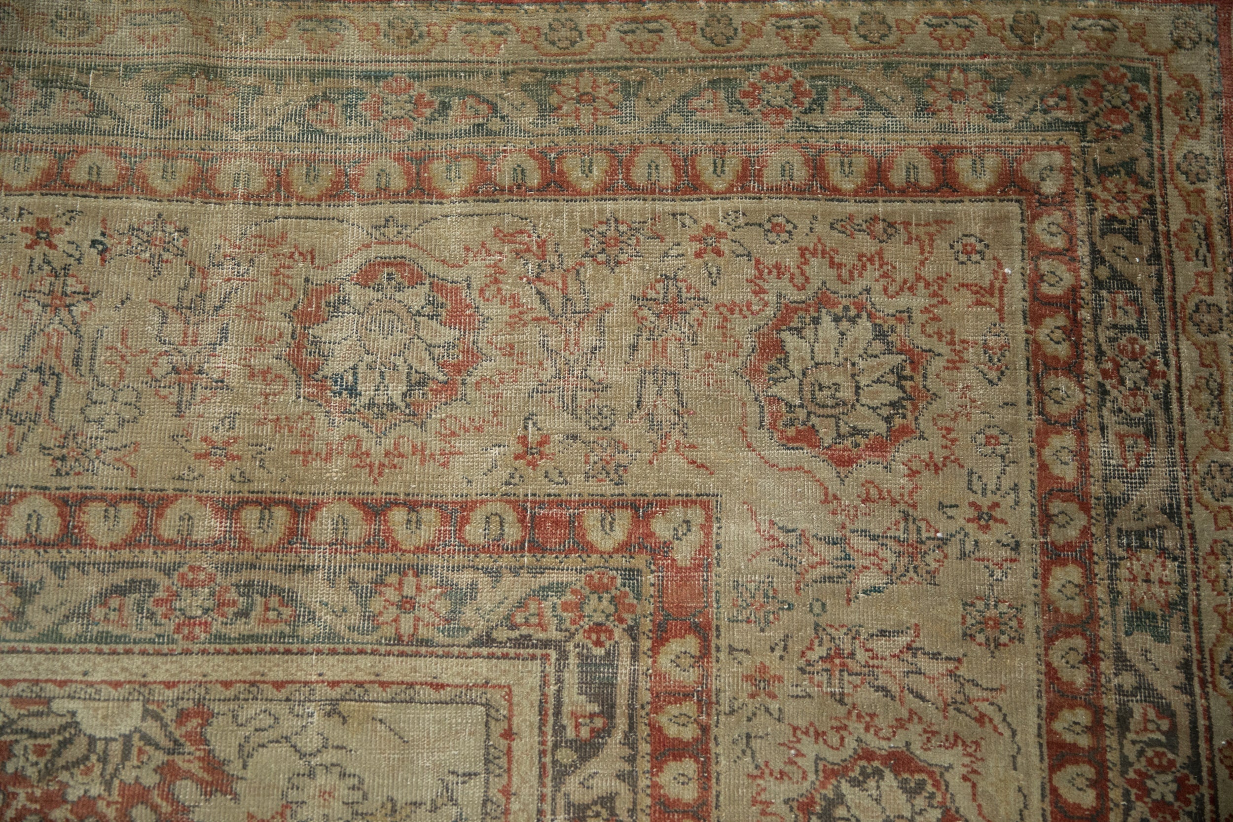 9.5x12.5 Vintage Distressed Tea Washed Kayseri Carpet