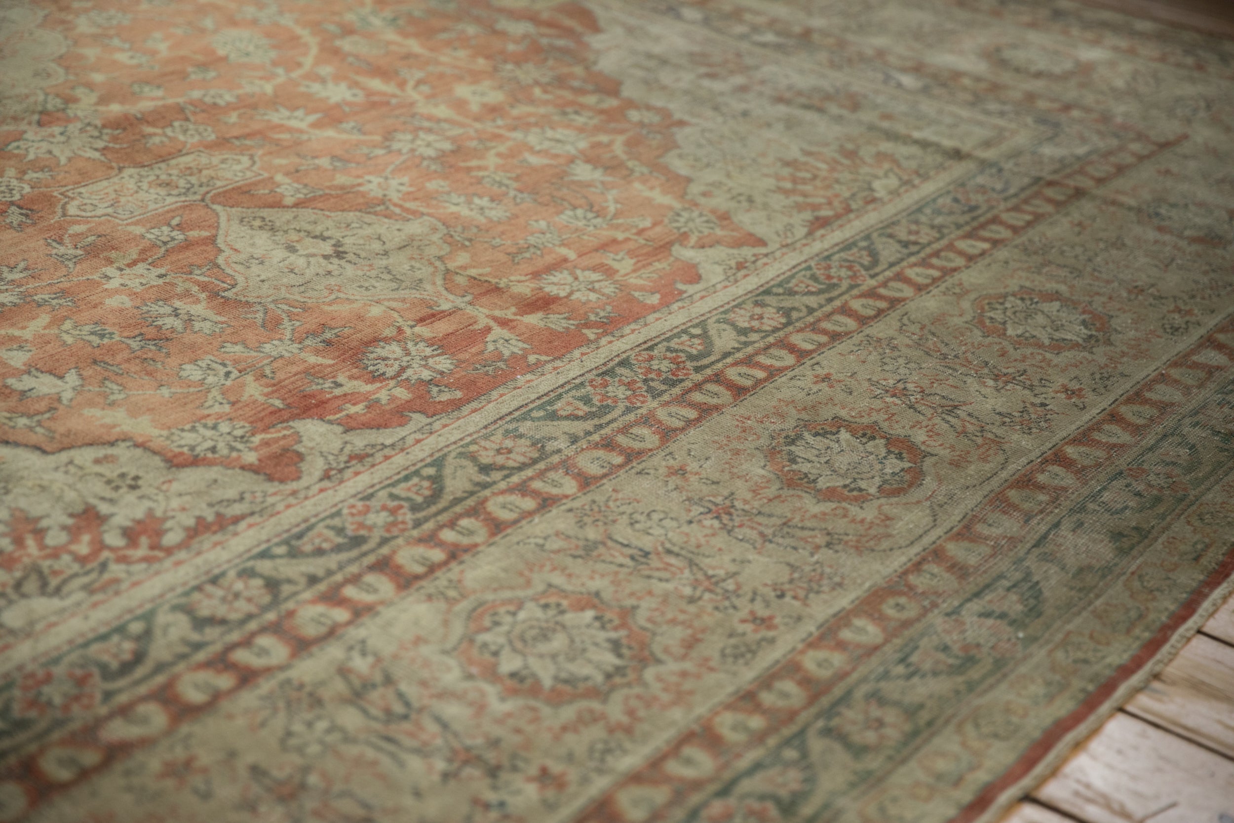 9.5x12.5 Vintage Distressed Tea Washed Kayseri Carpet