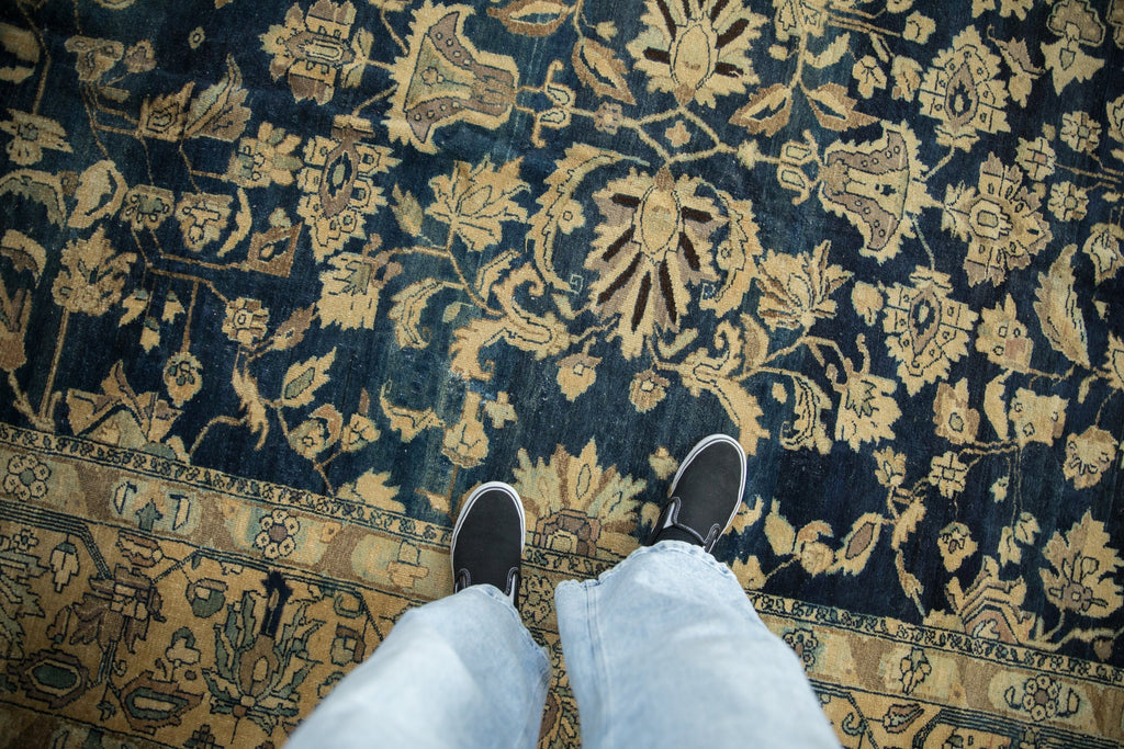 10.5x16.5 Vintage Distressed Tea Washed Lilihan Carpet