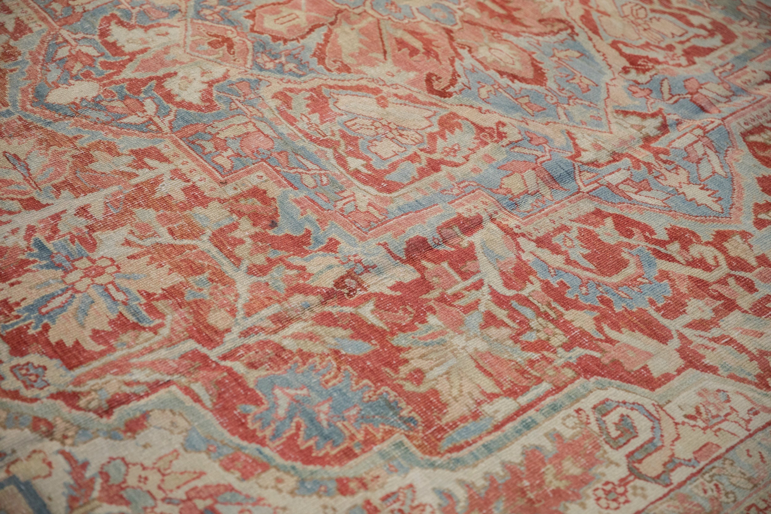 10x13 Vintage Distressed Heriz Carpet