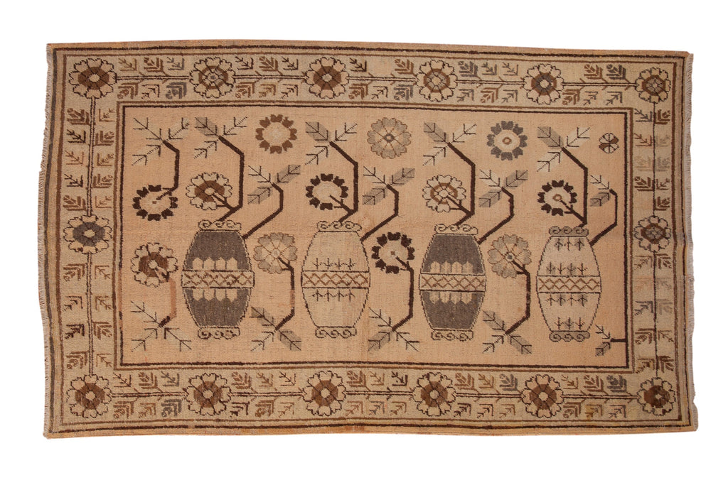 5x8 Vintage Distressed Khotan Carpet
