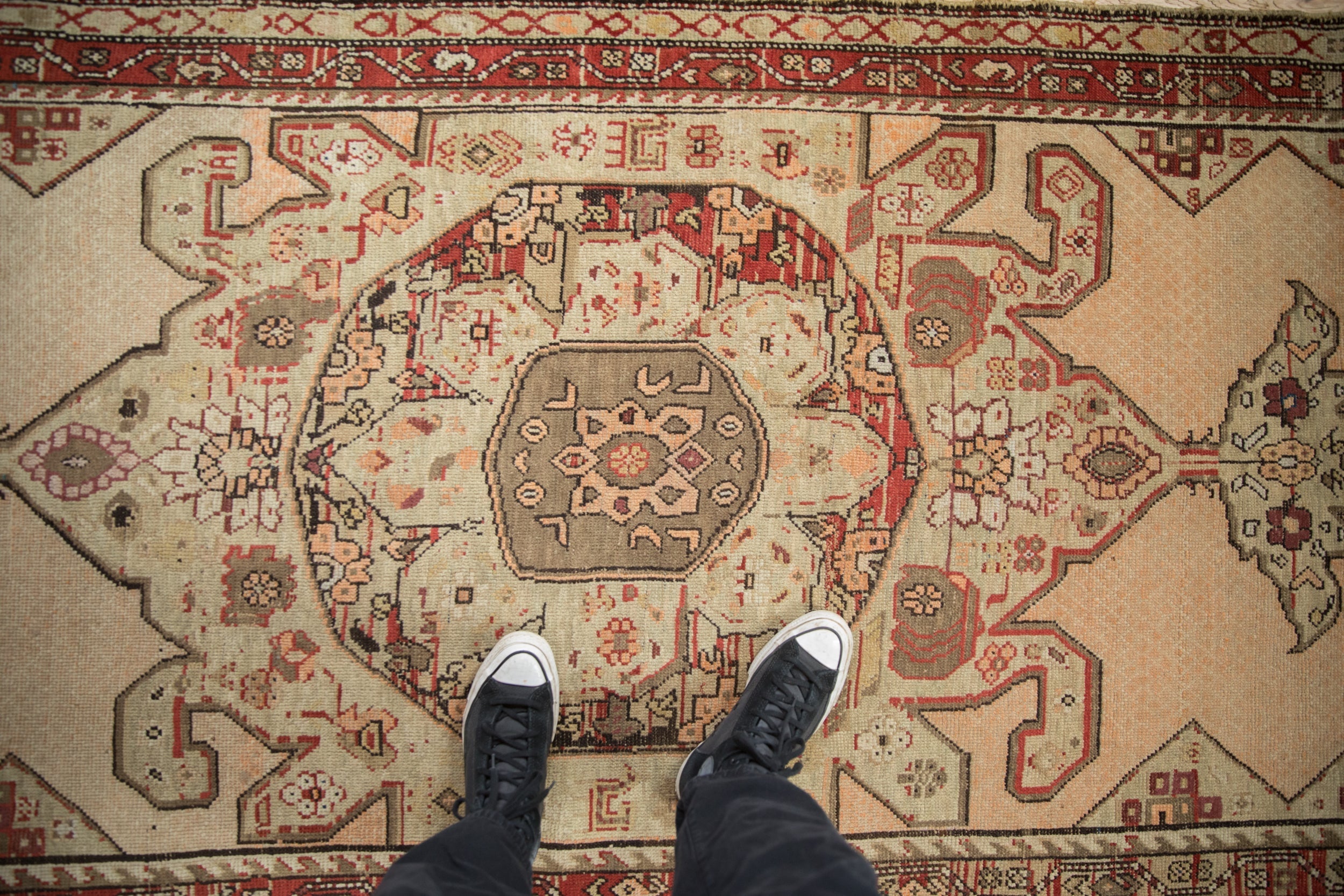 3.5x11 Antique Distressed Karabagh Rug Runner