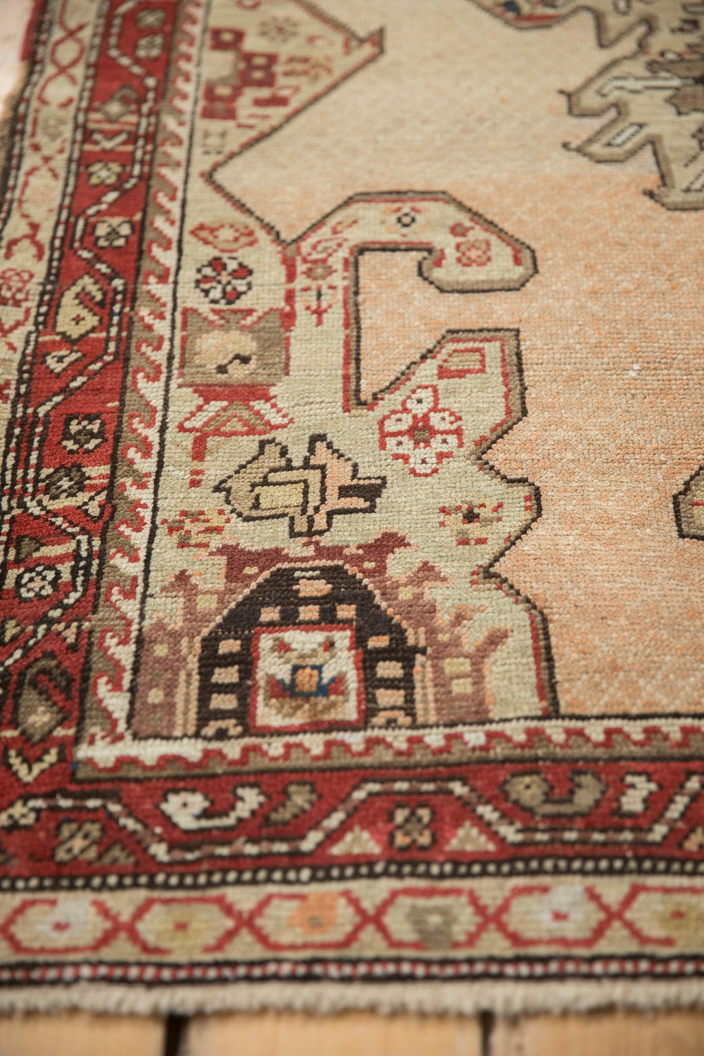 3.5x11 Antique Distressed Karabagh Rug Runner