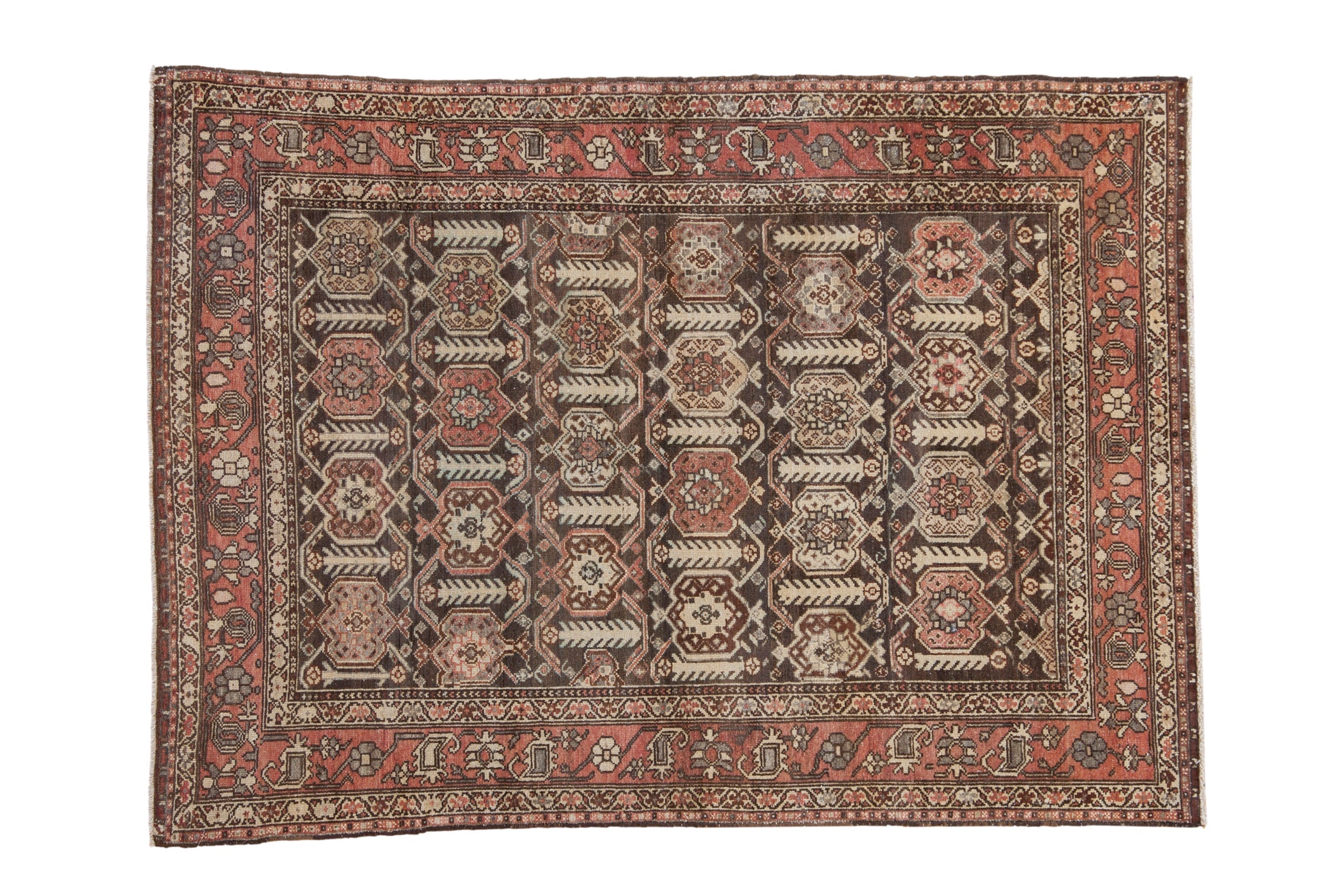 4.5x6 Vintage Distressed Hamadan Rug