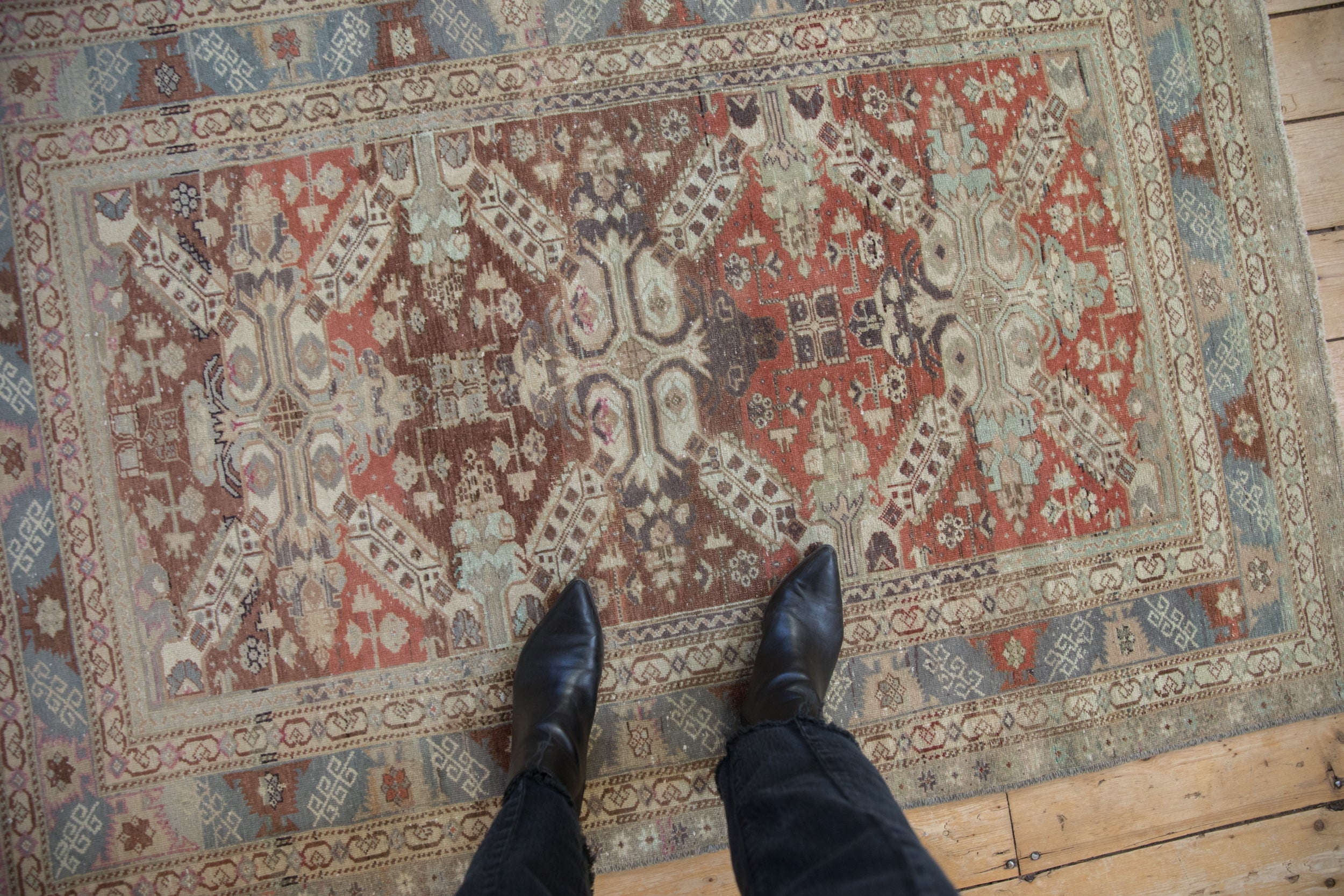3.5x5.5 Vintage Distressed Caucasian Rug