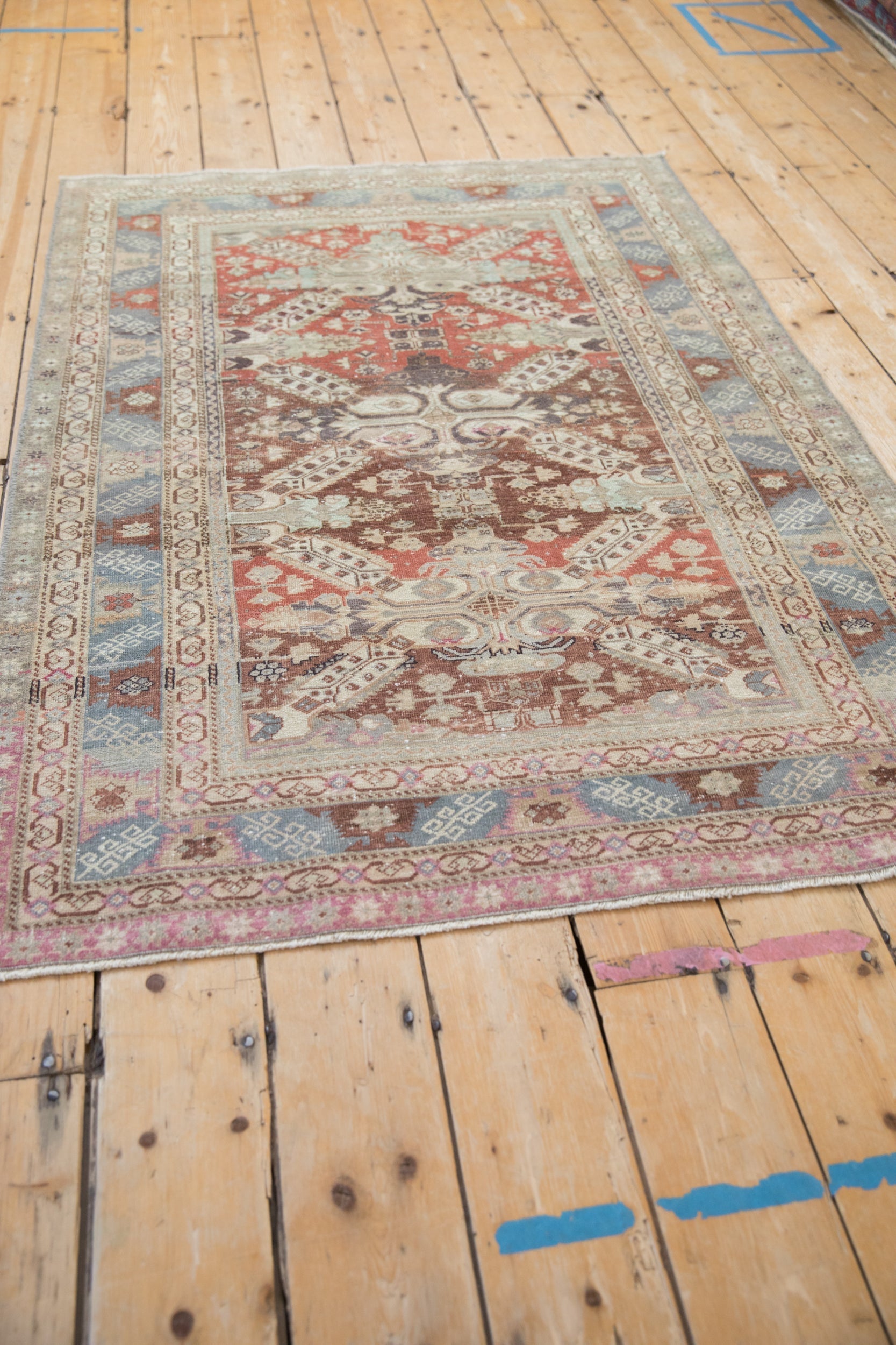 3.5x5.5 Vintage Distressed Caucasian Rug