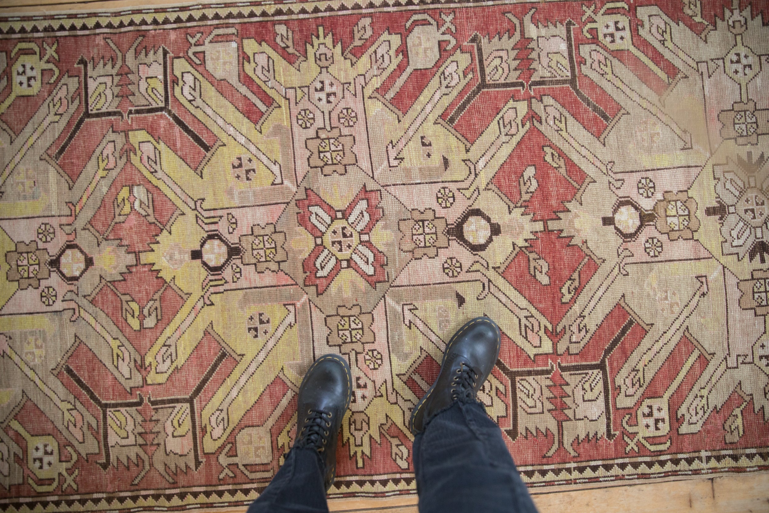 3.5x9 Antique Distressed Kazak Rug Runner