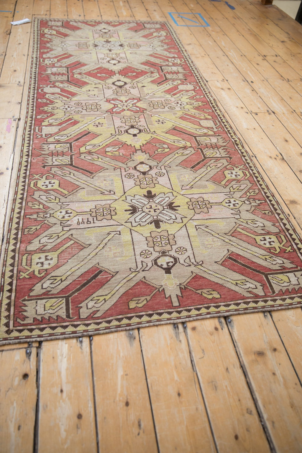 3.5x9 Antique Distressed Kazak Rug Runner