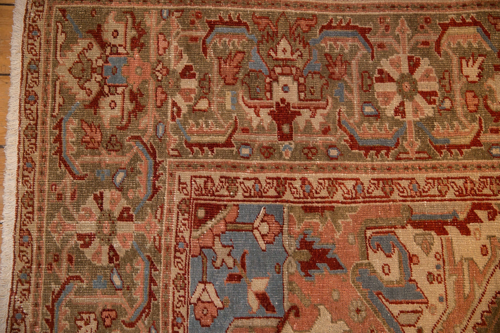 9.5x13 Vintage Distressed Heriz Carpet