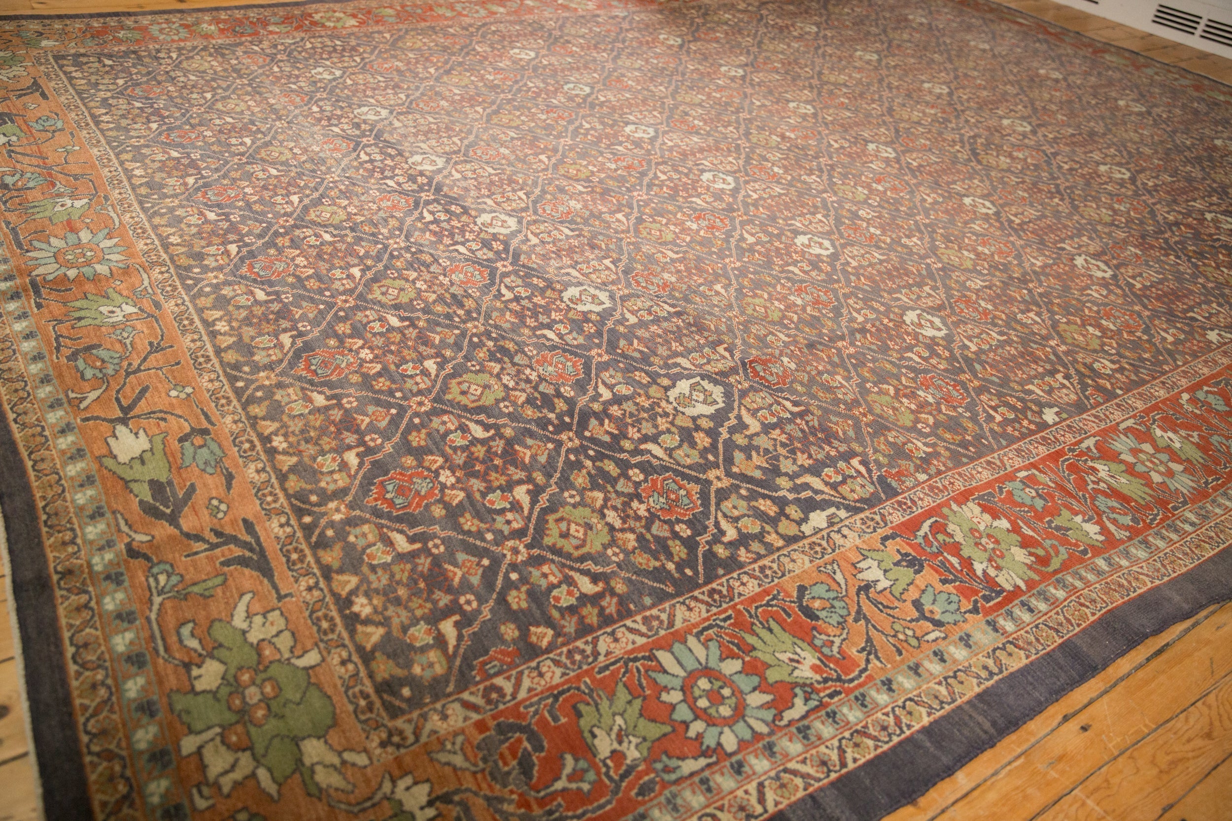 RESERVED 10.5x13.5 Vintage Distressed Mahal Carpet