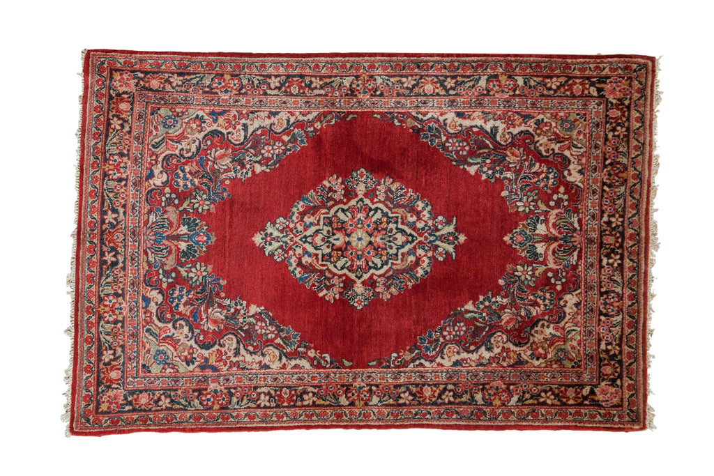 3.5x5 Vintage Sarouk Rug