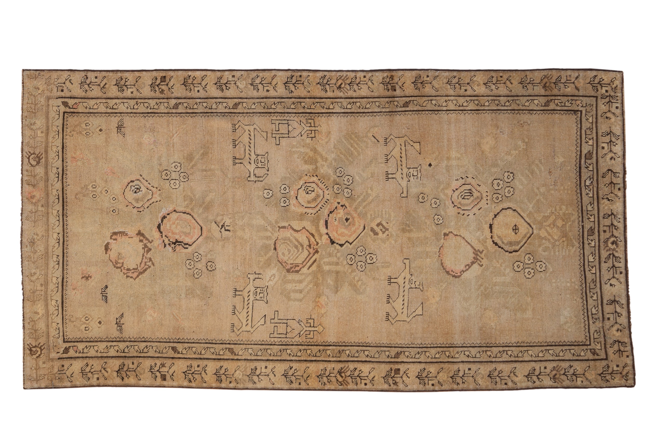 3.5x6.5 Antique Distressed Karabagh Rug