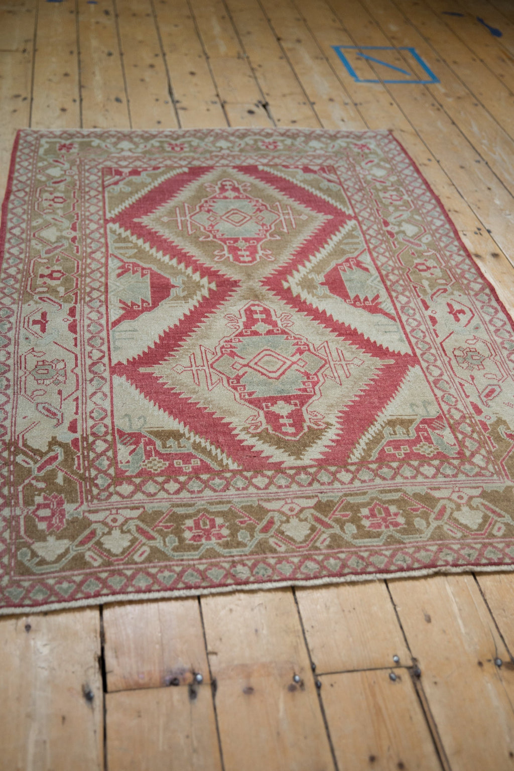 3.5x5.5 Vintage Distressed Caucasian Rug