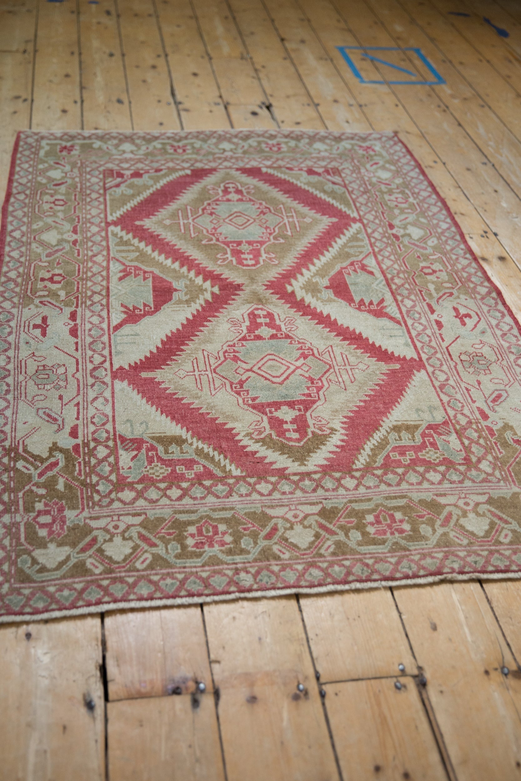 3.5x5.5 Vintage Distressed Caucasian Rug