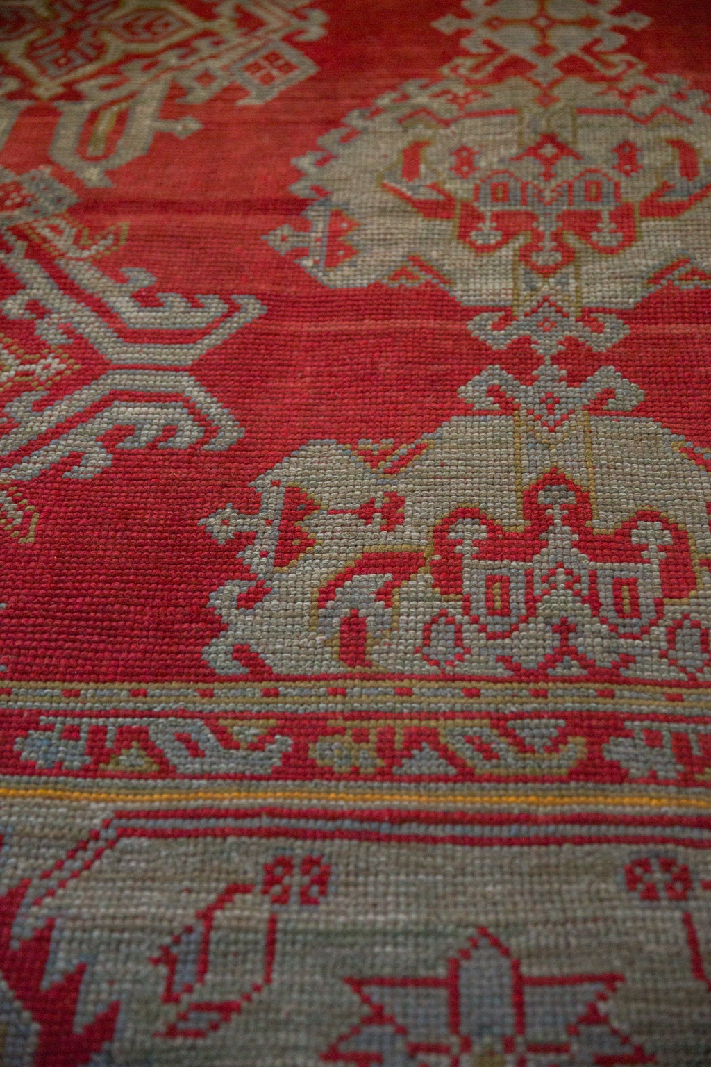 13.5x15 Antique Oushak Square Carpet