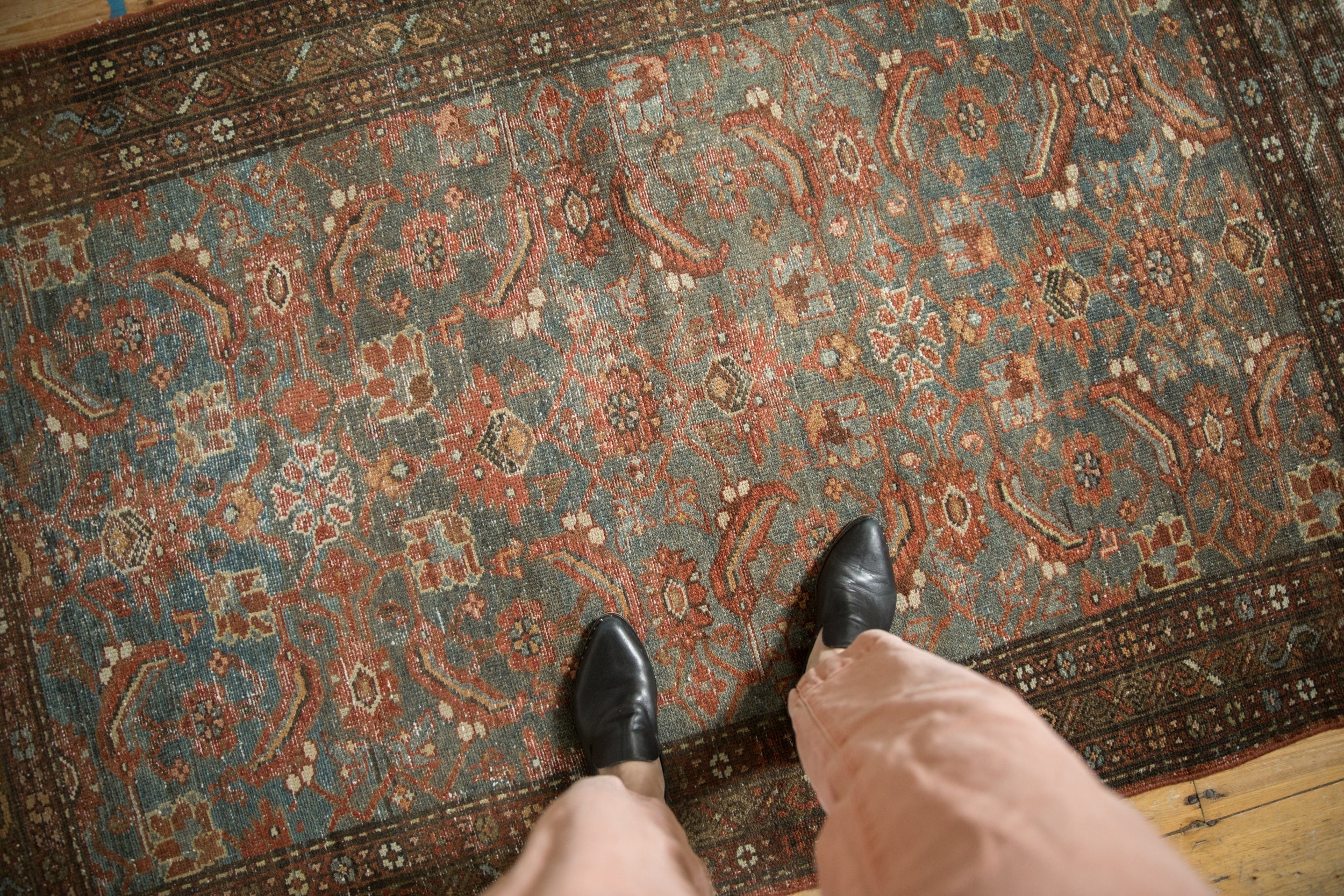4x6.5 Vintage Distressed Malayer Rug