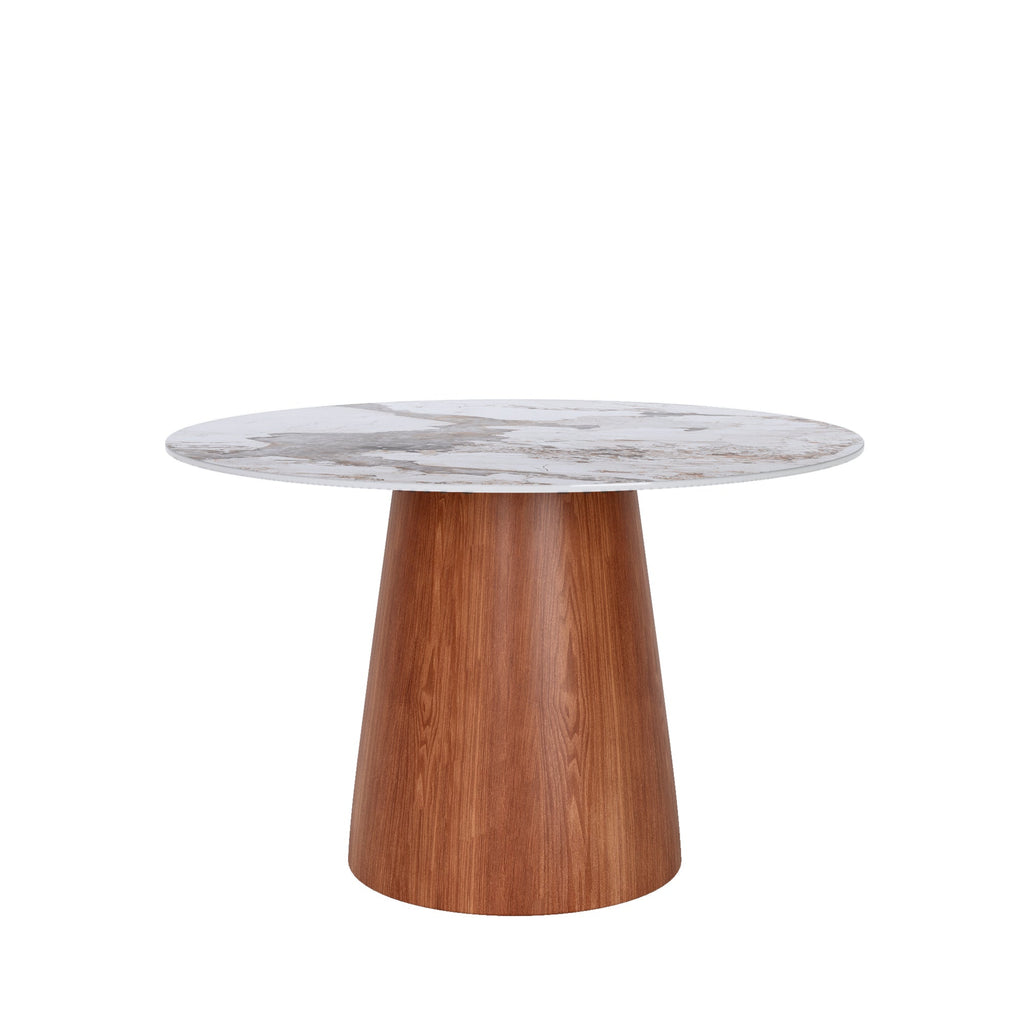 Small Round Solid Wood Pedestal Dining Table Table 43' For 2-4 Person - Colorful