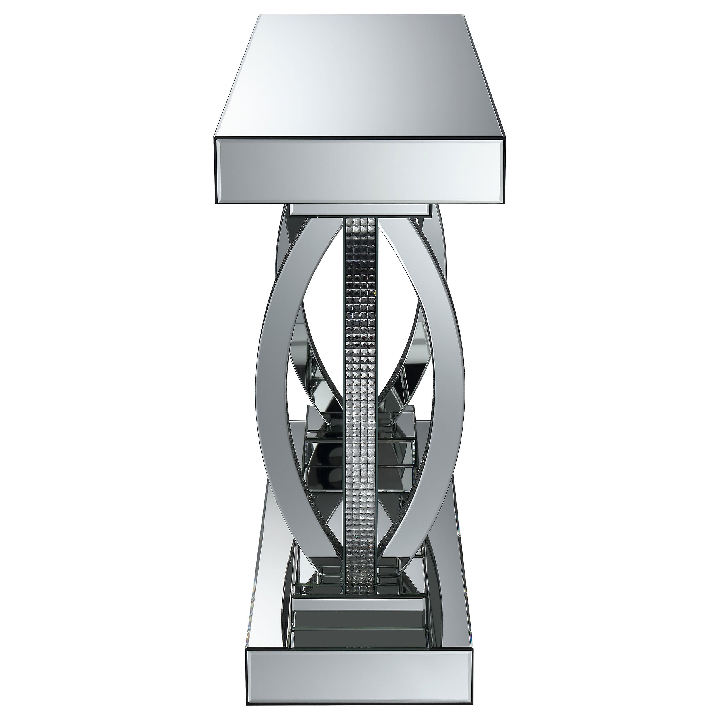 Drea Silver Mirrored Acrylic Entryway Sofa Console Table