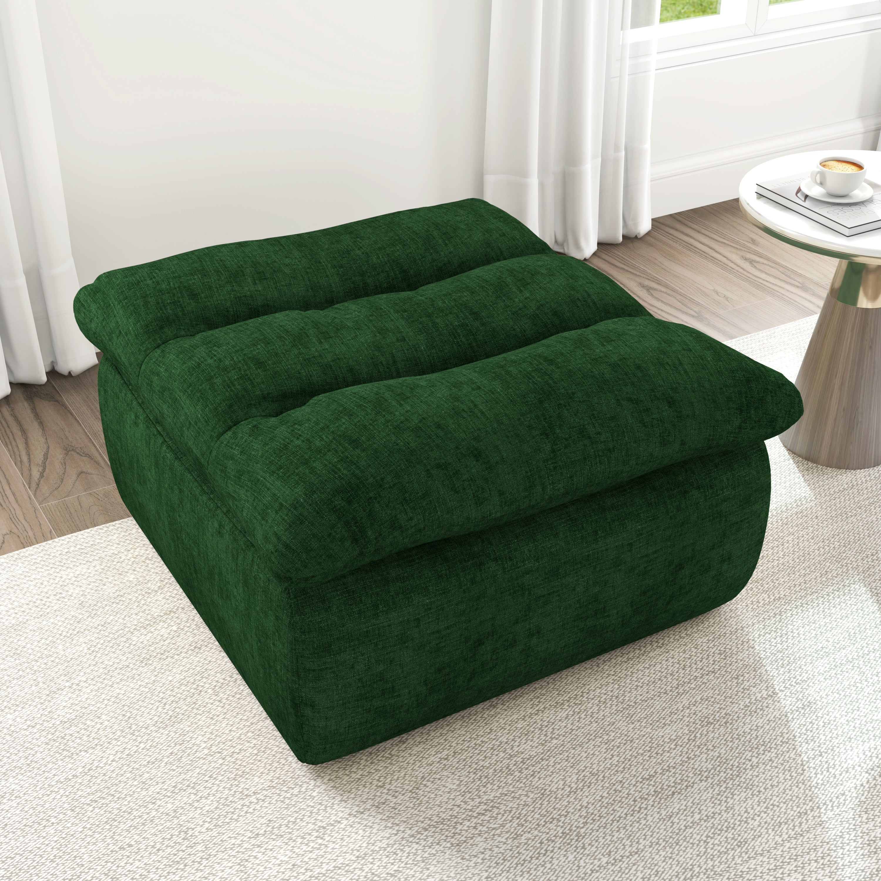 Lazy Floor Sofa,Modern armless and backless sofa chair,Comfy Accent Bean Bag Couch,suitable for living room bedroom office-Green