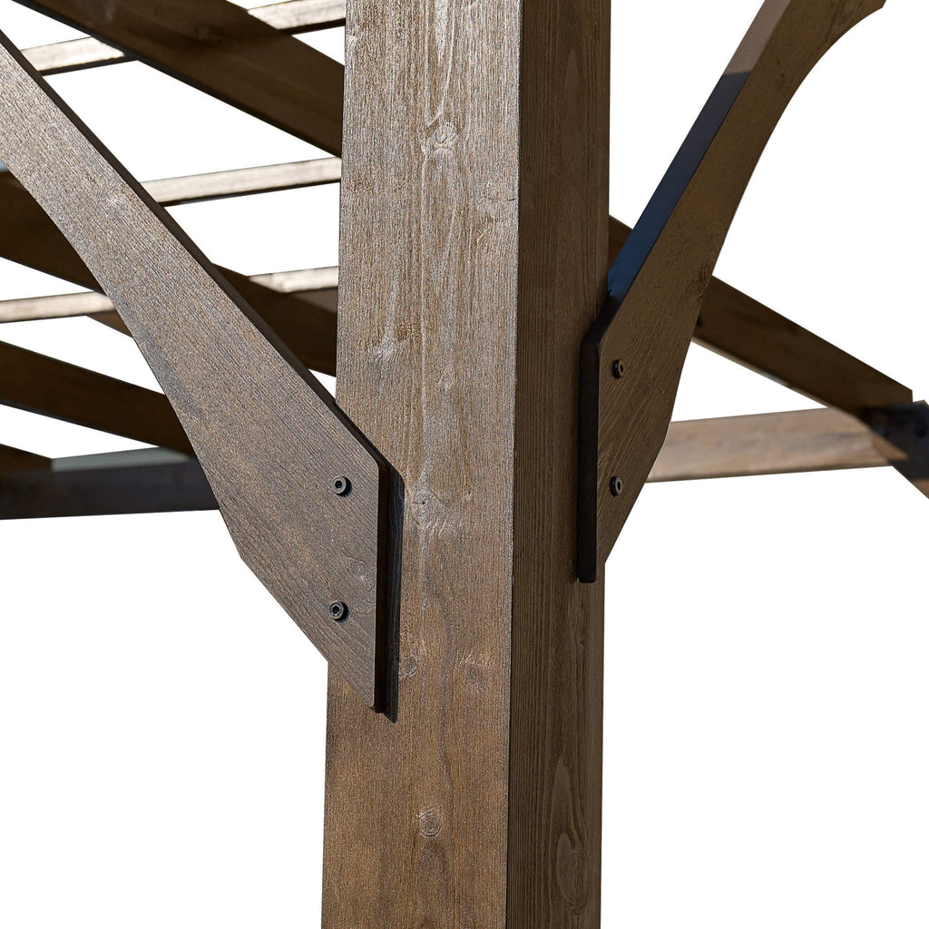 [10x12FT] Premium Outdoor Brown Cedar Wood Pergola For Spacious Patios (SAK45639)