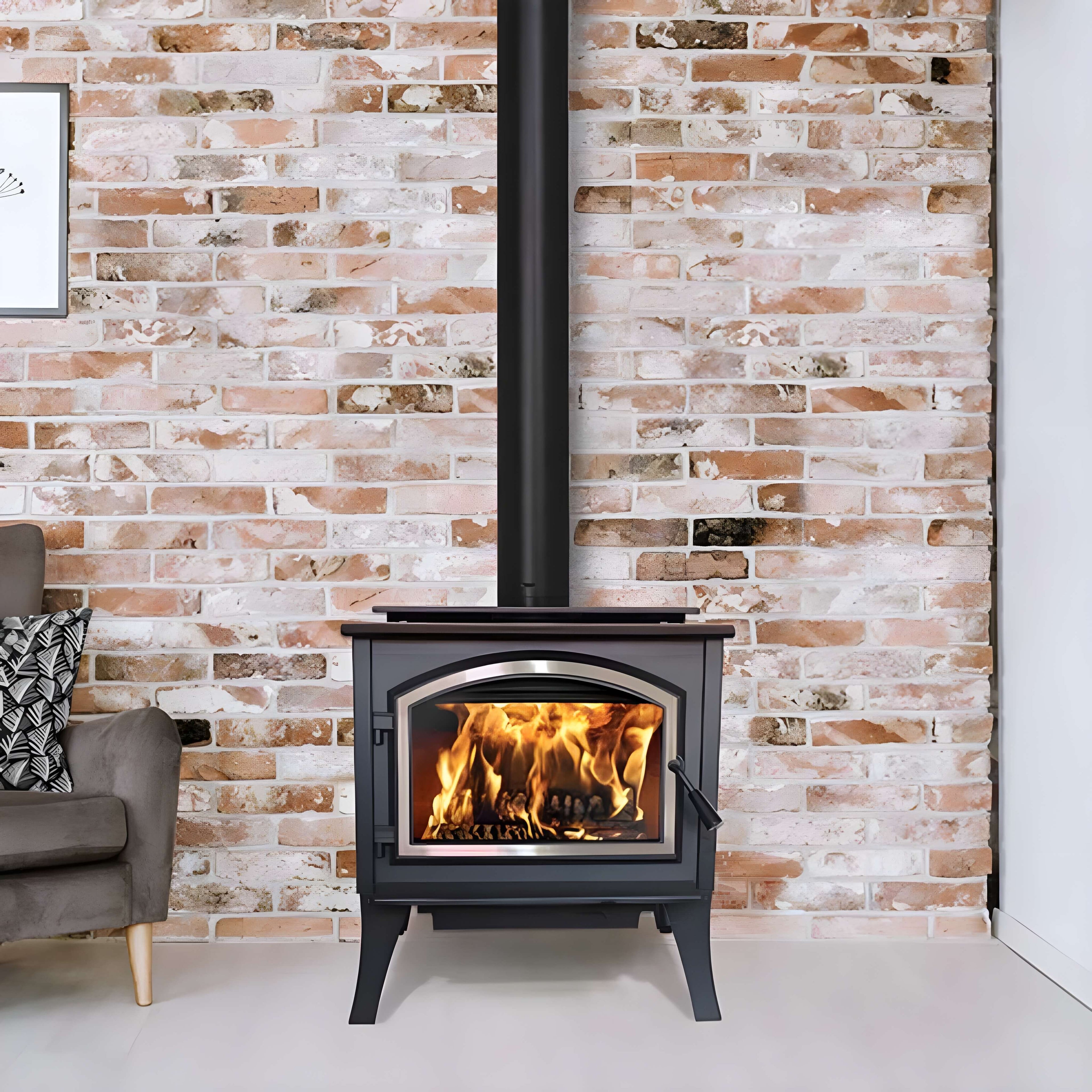 Empire Stove Gateway 2300 26" Freestanding Metallic Black Wood Burning Fireplace [WB23FS] (SAK40618)