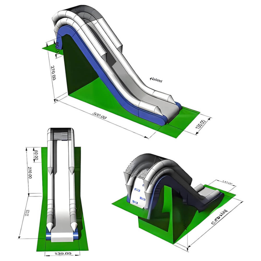Extra Large Inflatable Private Dock Swimming Pool Yacht Water Slide With Safety Net And Electric Air Pump (SAK14286)