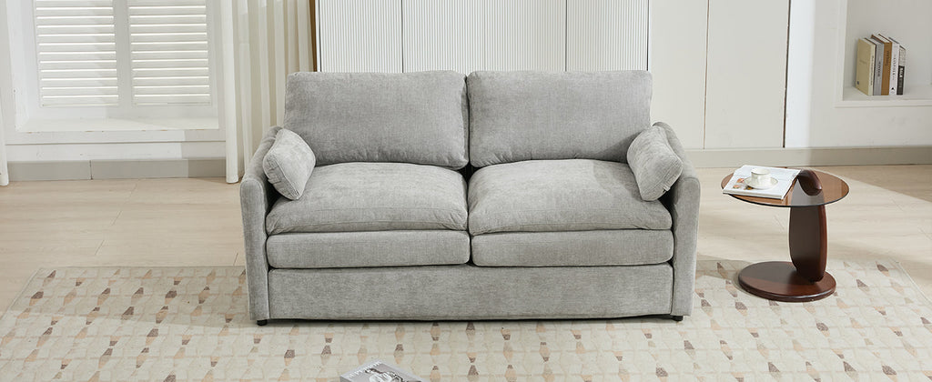 68.1' Cozy Upholstered Loveseat Sofa Oversized Comfy Comfy Cloud Sofa Double Cushion Loveseat Sofa Plush Cushion Sofa Couch for Living Room,Light Grey
