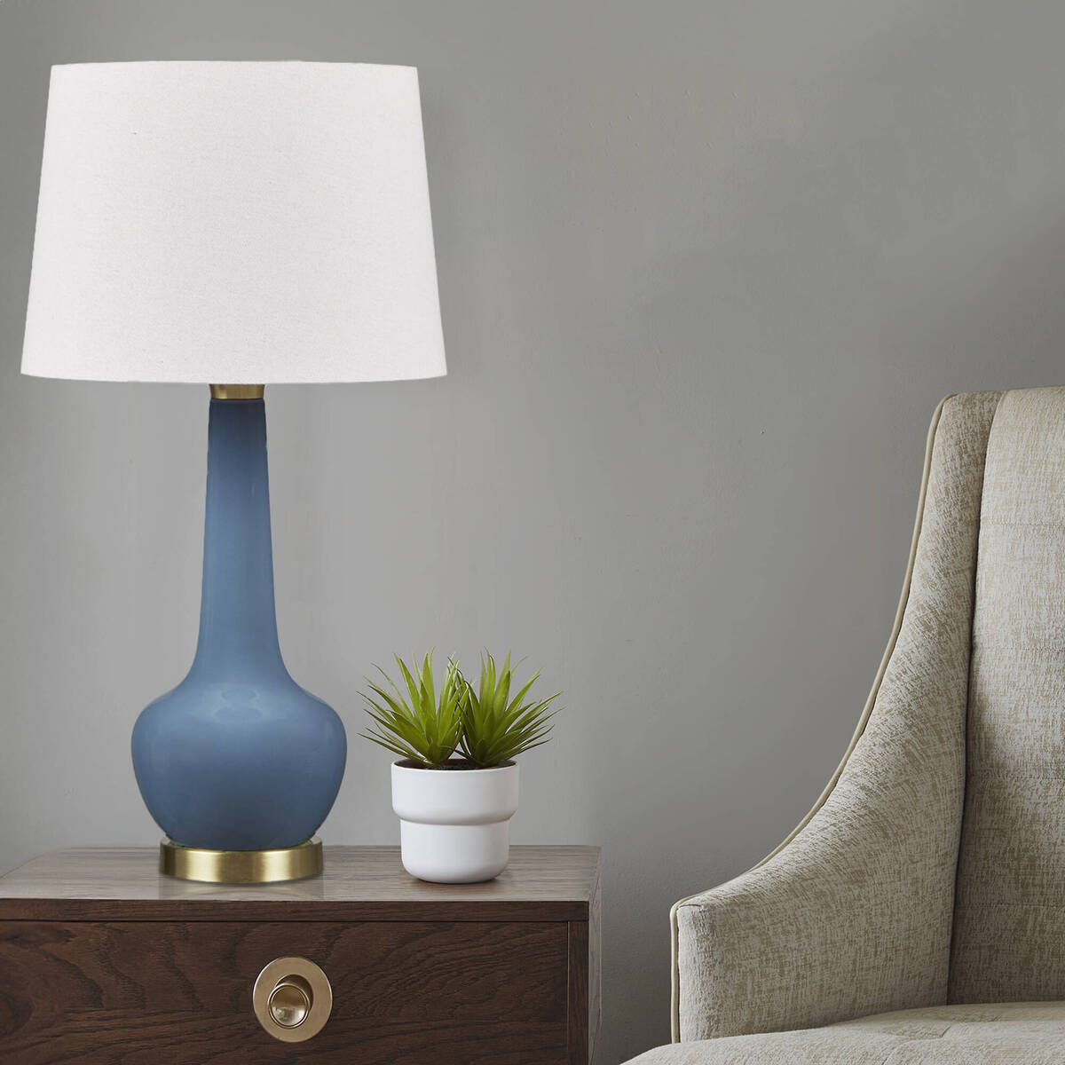 Ceramic Genie Table Lamp Blue See below