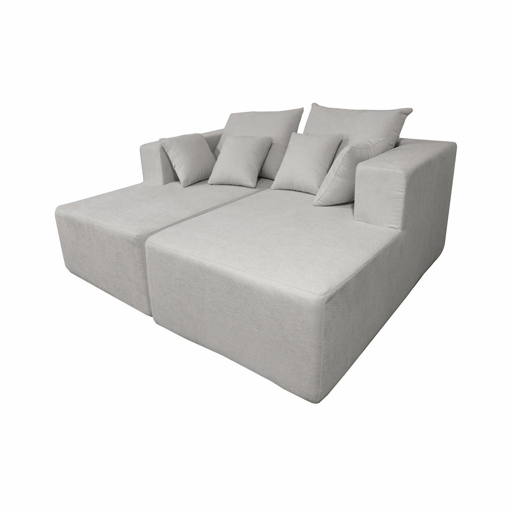 Four seater combination sofa, sofa bed, made of high-density sponge and soft linen fabric, with multiple combination methods (beige)