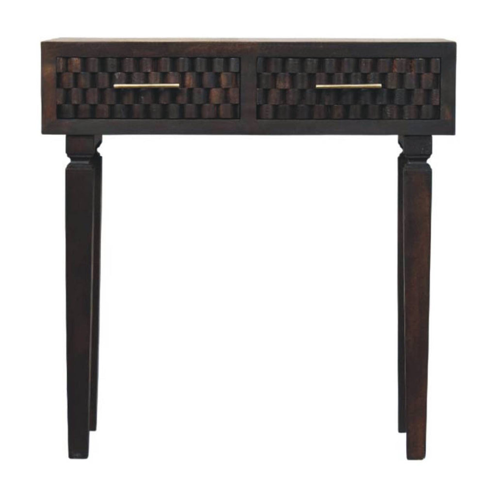 Solid Wood Arno Console Table,Black,2-Drawers