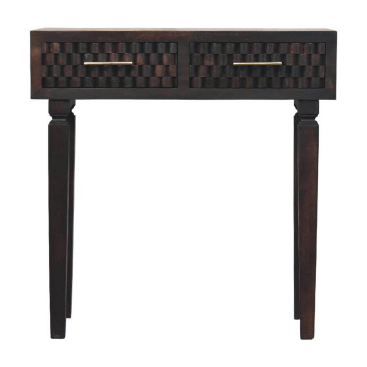 Solid Wood Arno Console Table,Black,2-Drawers