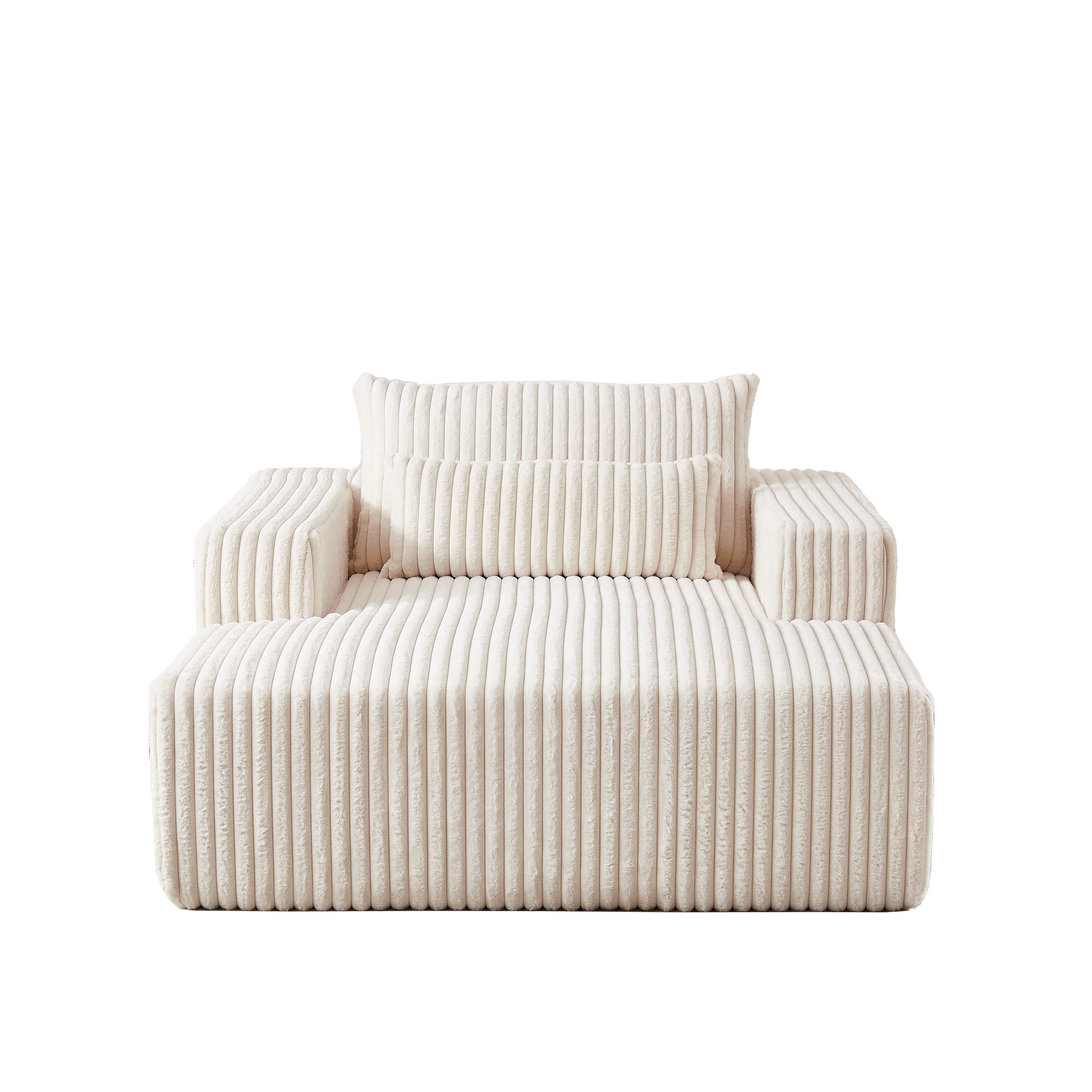 75-Inch Corduroy Sponge Sofa Lounge Chair,No Assembly Required,Fluffy Modern Sleeper Chair for Indoor Living Room Bedroom