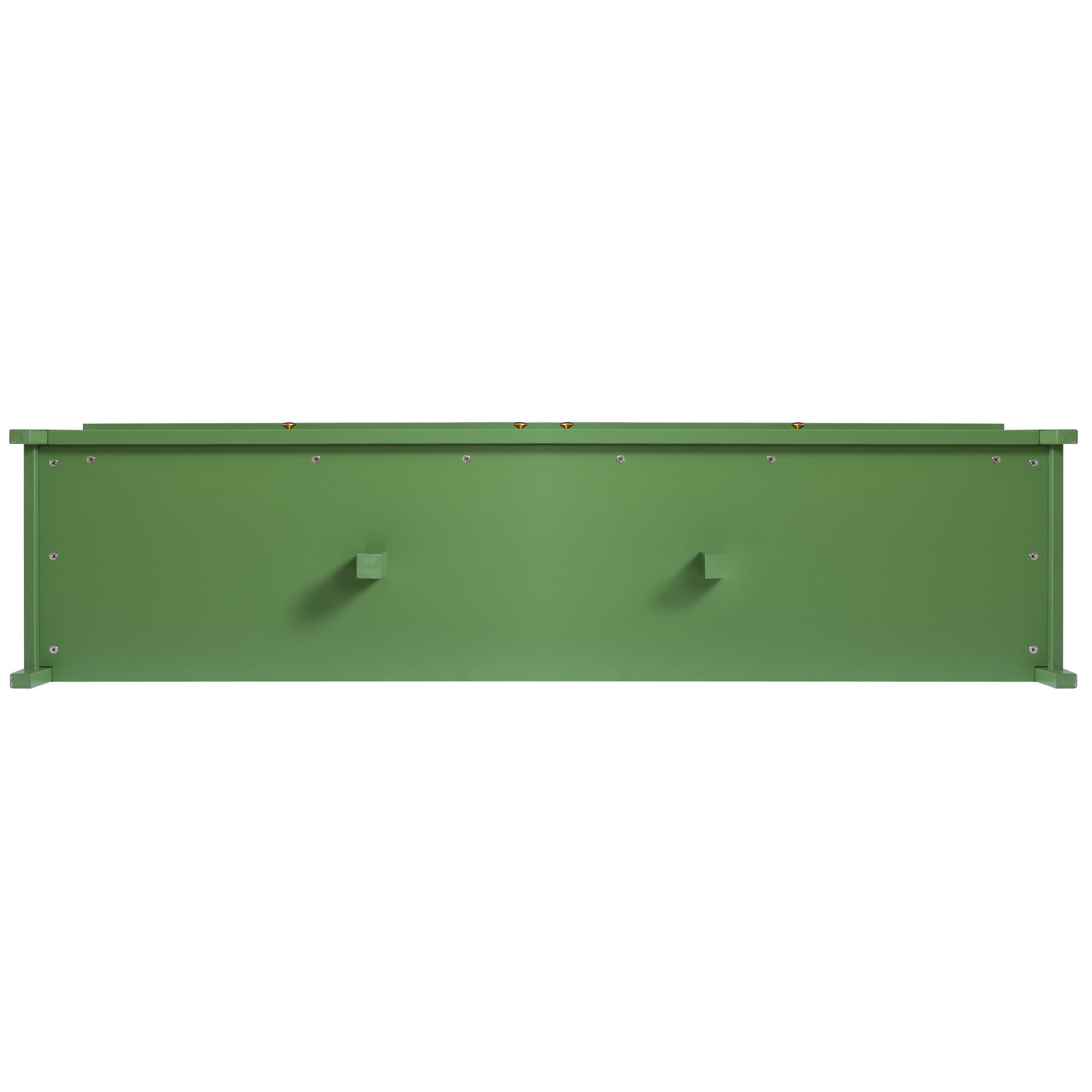 Stylish Antique Green TV Cabinet with Solid Wood Frame and Changhong Glass Door, 71-inch