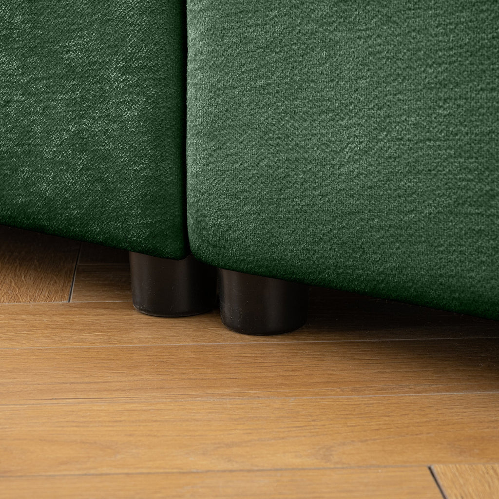 Modern 6-Piece Modular Sectional Sofa with Storage Soft Green Chenille Fabric  Contemporary Cylindrica Design for Living Room