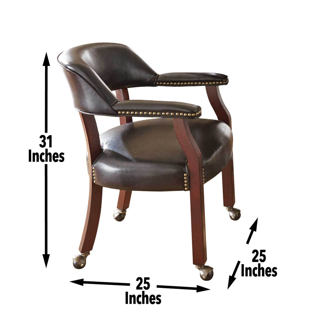 Tournament - Arm Chair With Casters - Medium Cherry