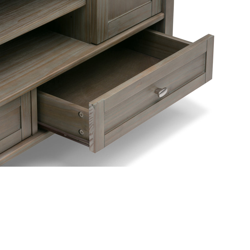Warm Shaker - TV Media Stand - Distressed Grey
