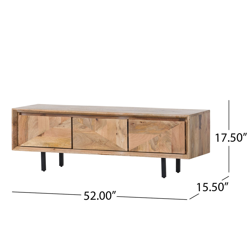 TV stand with 3 Cabinets for TVs Up To 59 Inches, Natural