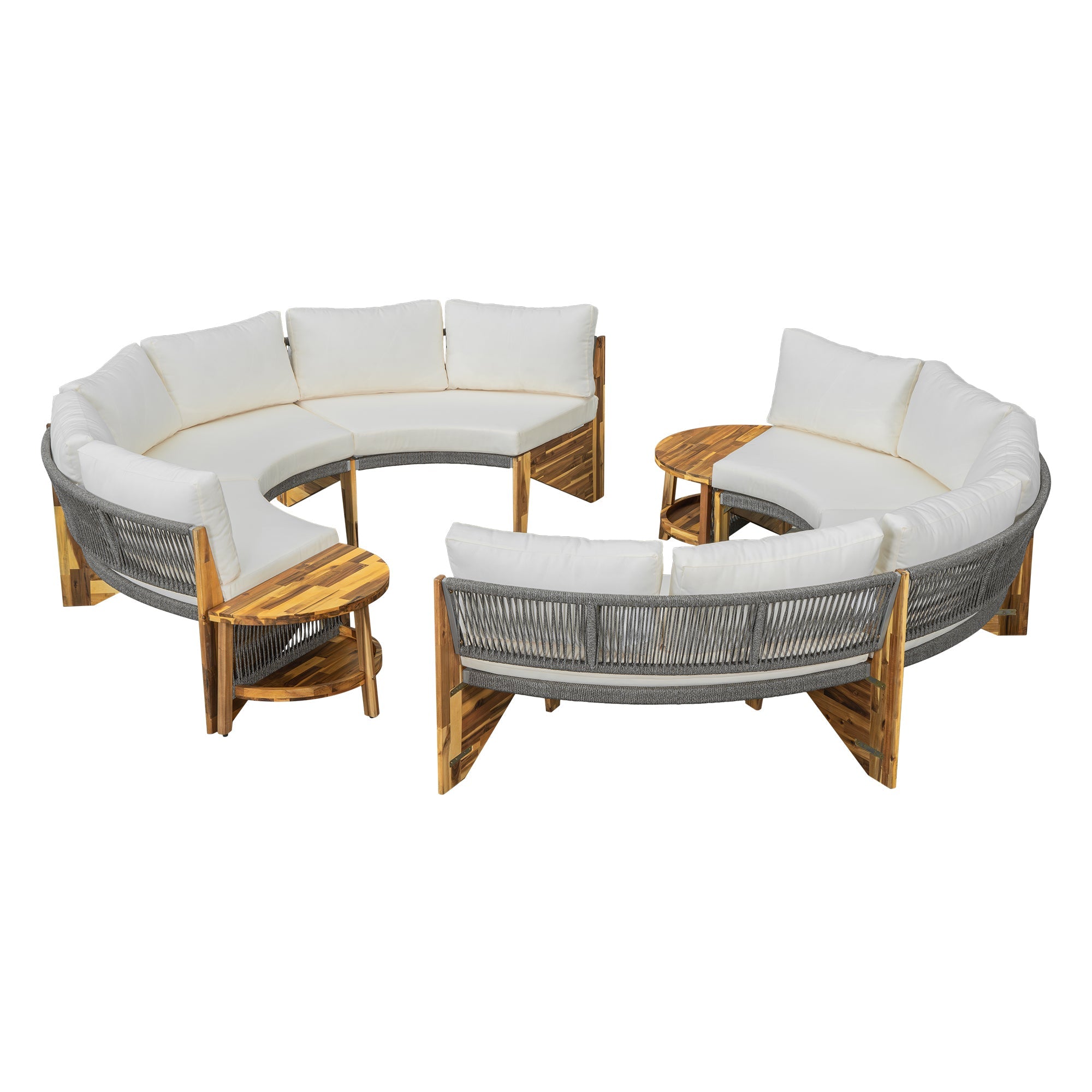U_STYLE 6 - Person Outdoor Seating Group with Cushions and A Coffee Table(old sku:WY000379AAA)