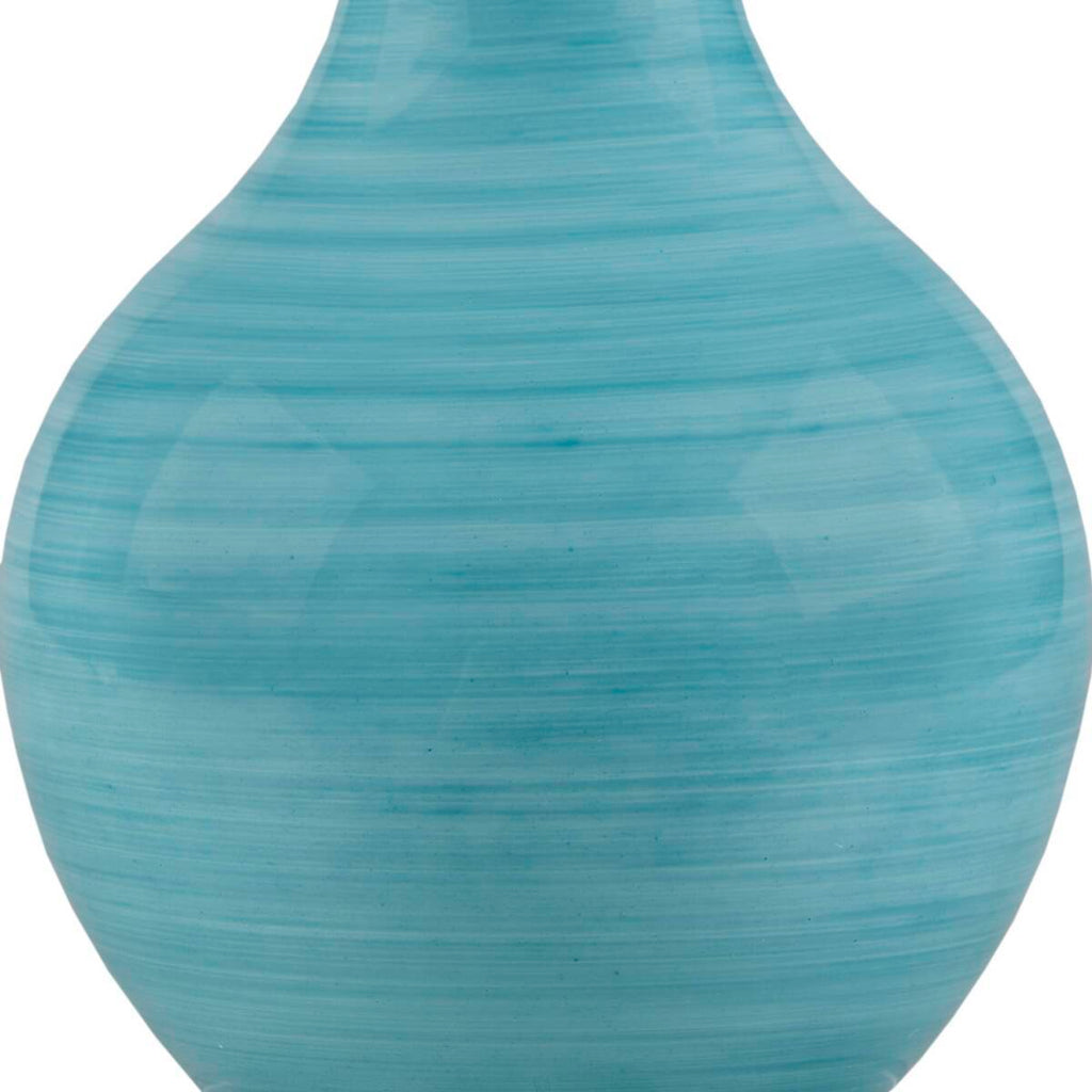 Blue Aqua Swirl Blown Glass Table Lamp Aqua See below