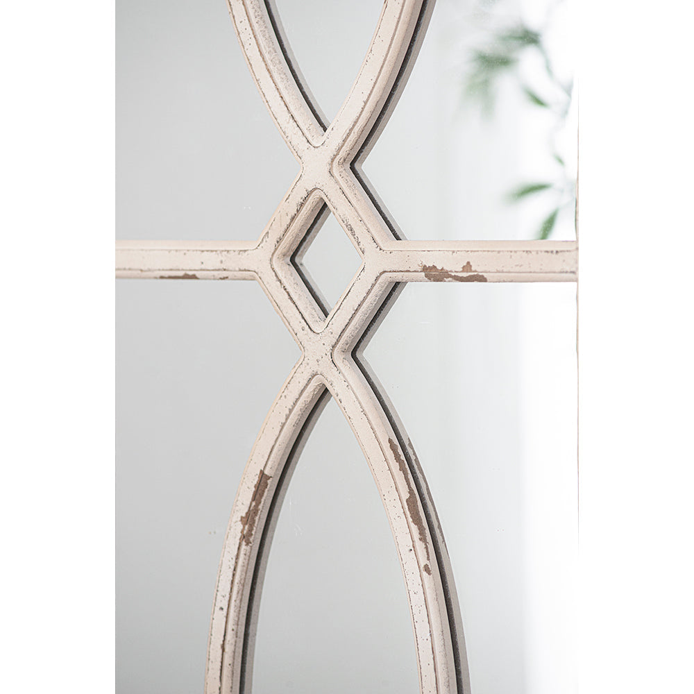 16" x 23"  Rectangular Wooden Wall Mirrors with Distressed White Frame, Vertical or Horizontal, Home Decor for Living Room, Set of 2