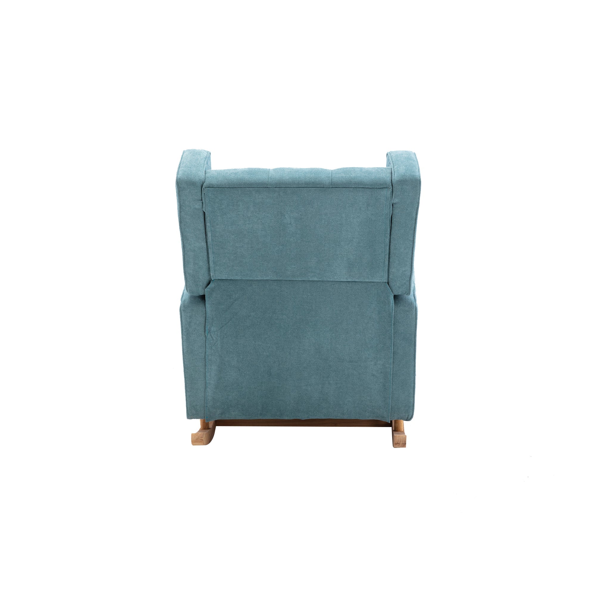 COOLMORE Nursery Rocking Chair Upholstered Mid Century Modern Rocker Oversized Armchair for Living Room with Solid Wood Base (Mint Green)