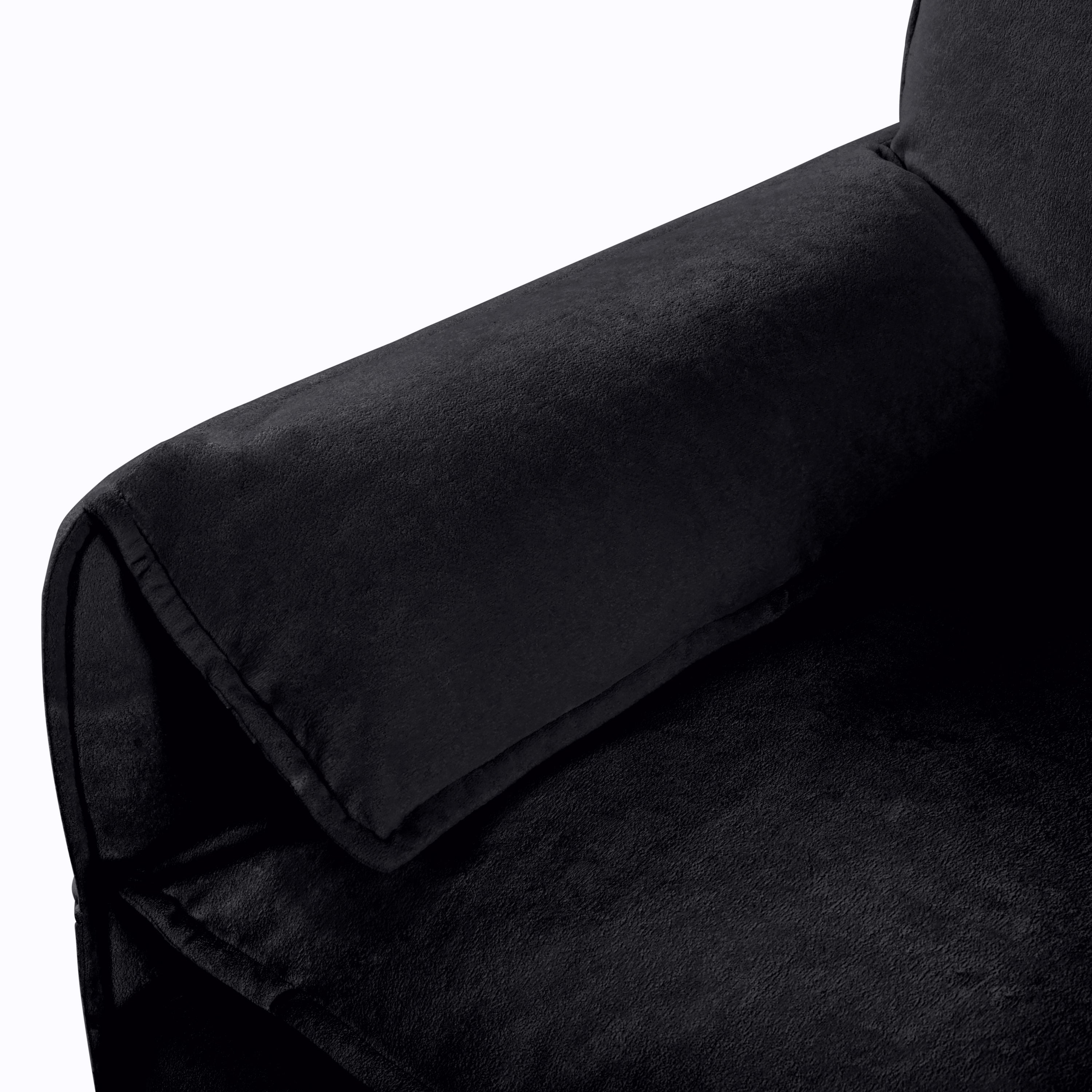 Oversized 41.73' Sofa Chair, Modern Upholstered Armchair with 1 Toss Pillow, Modular Sectional Sofa for Living Room, Deep Seat Reading Sofa for Bedroom Apartment, DIY Combination Chenille,Black