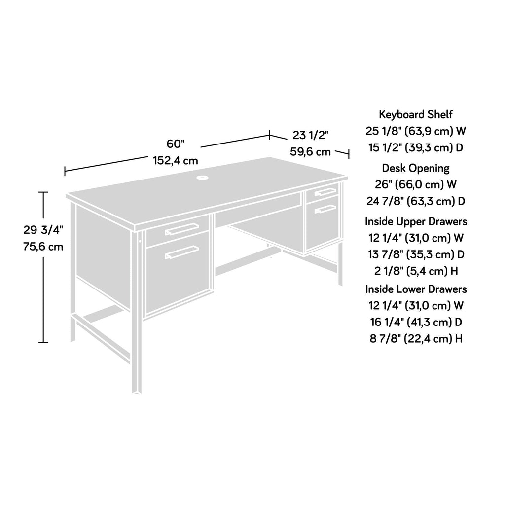 Computer Desk, Brown finish