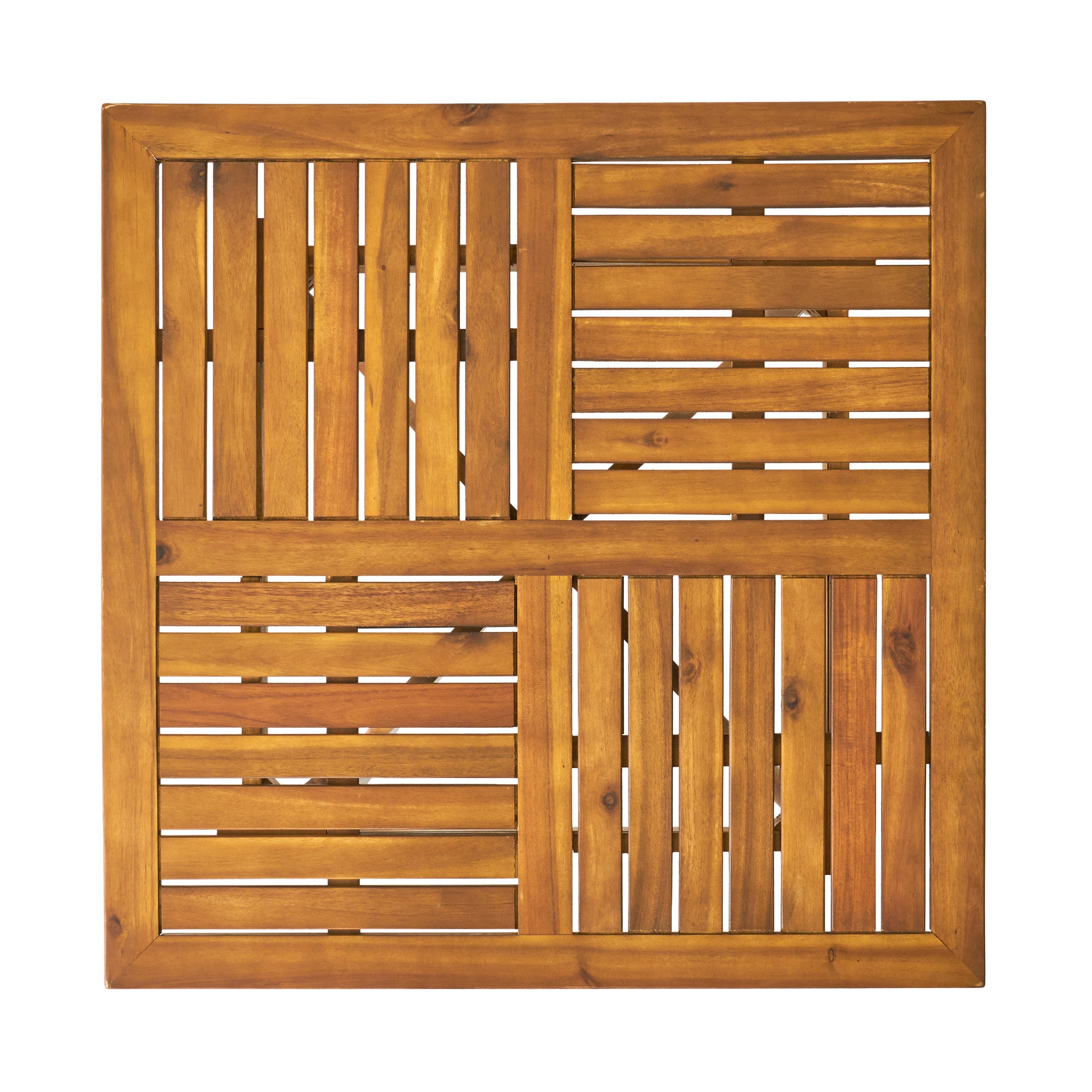 Outdoor Hermosa 5 Piece Wood Dining Set With Cushions, Teak Finish With Beige Cushion