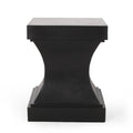 Modern ATHENA Side Table with Pedestal Design in Black Magnesium Oxide, 17.25 x 17.25 x 21.50 inches