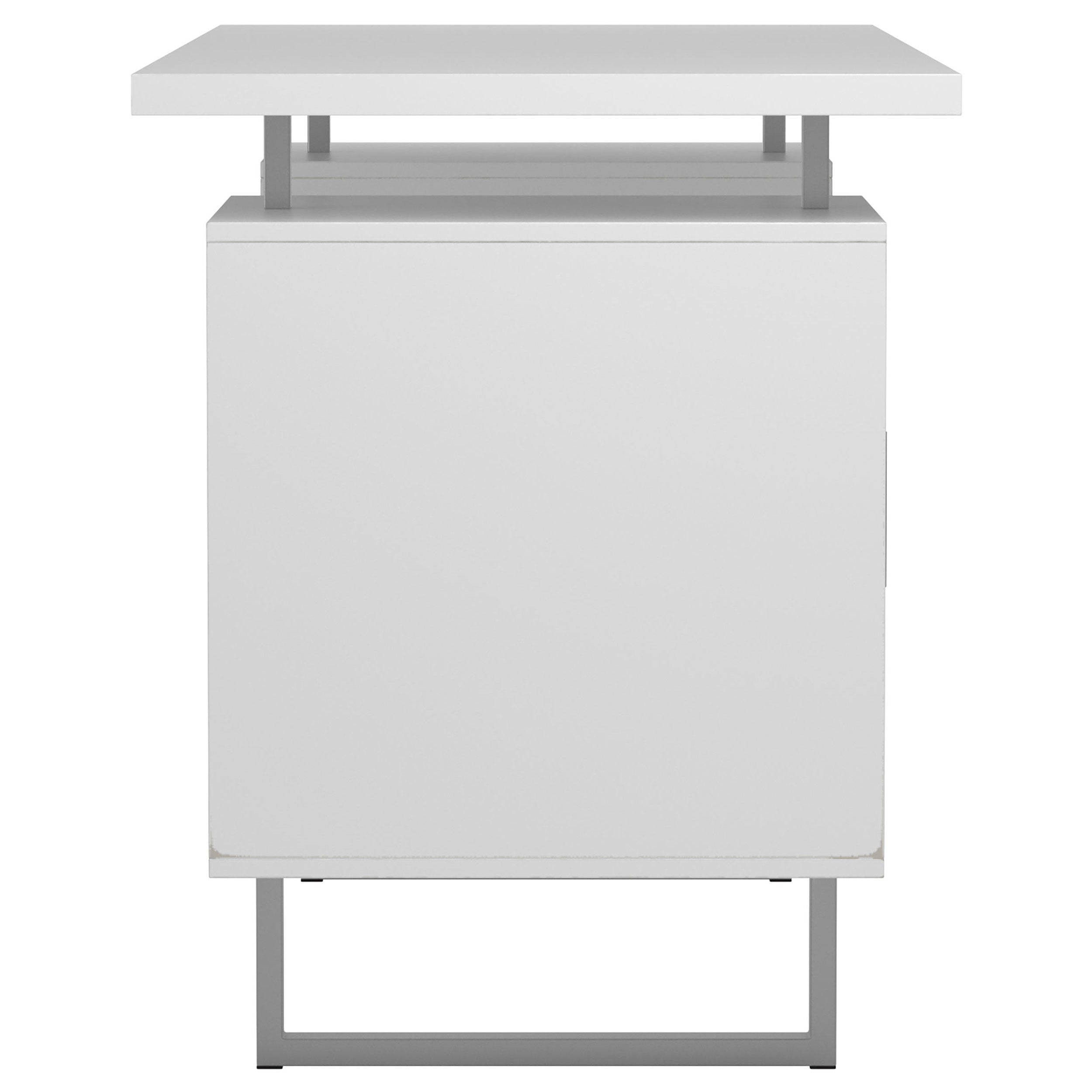Jensen White High Gloss 2-Drawer Computer Desk
