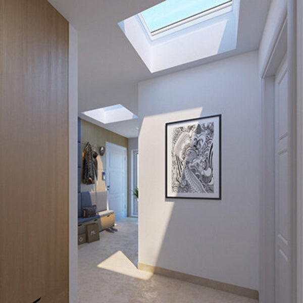 VELUX Fixed Curb Mount Skylight - White Solar Powered Shade