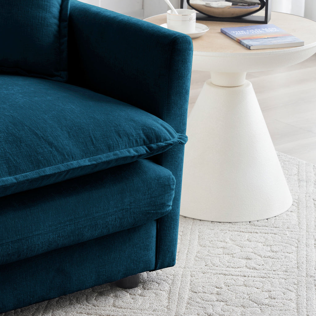 3 Piece Sofa Set Oversized Sofa Comfy Sofa Couch, 2 Pieces of 2 Seater and 1 Piece of 3 Seater Sofa  for Living Room, Deep Seat Sofa Blue Chenille