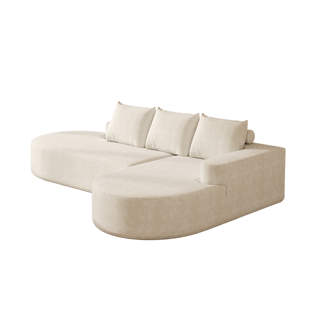 Modern Curved sofa ,Chenille Upholstered Sectional Sofa Couch Set,Modular 108.5' L Shaped Sectional Living Room Sofa Set With 3 Pillows,Free Combination Sofa Couch for Living Room,Bedroom