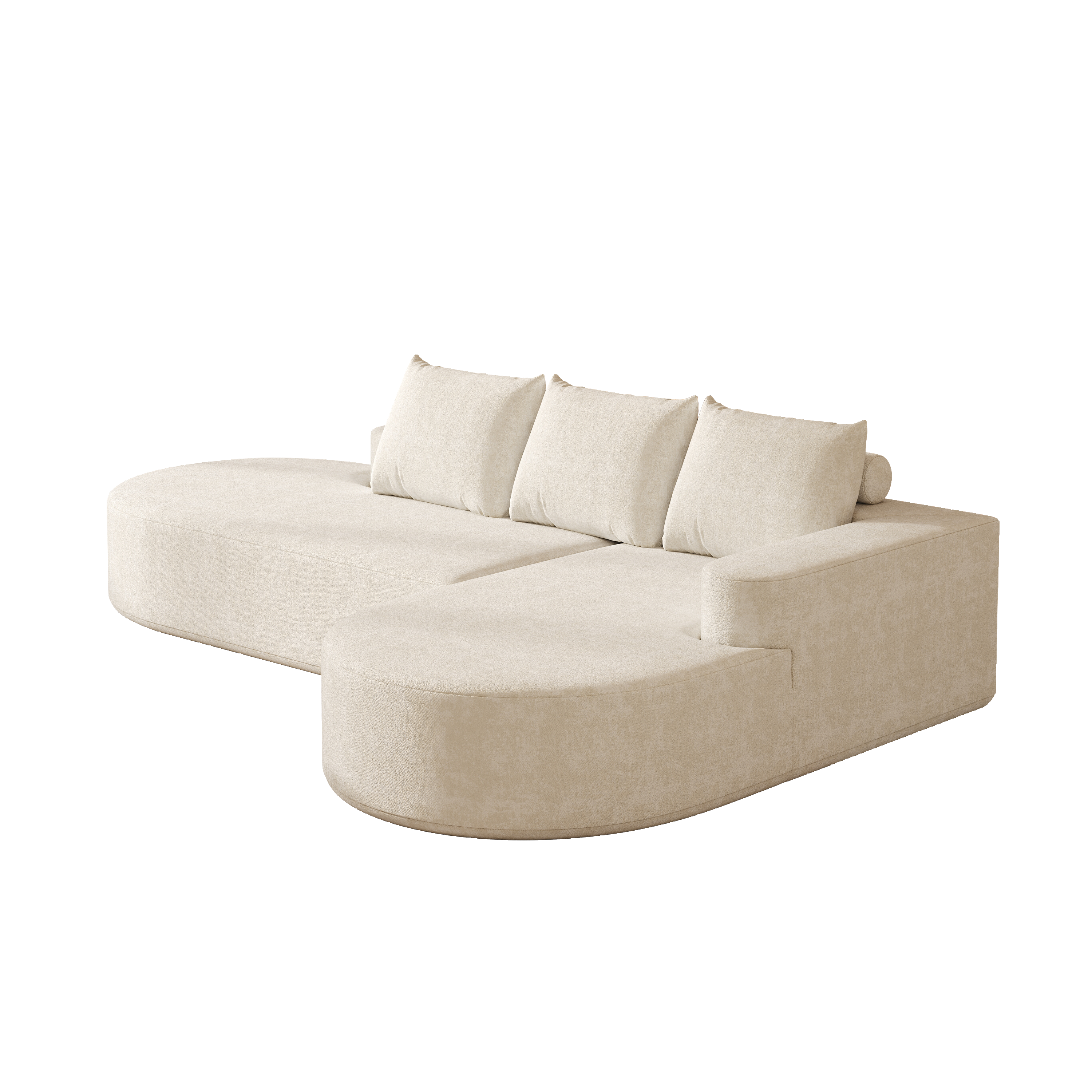 Modern Curved sofa ,Chenille Upholstered Sectional Sofa Couch Set,Modular 108.5' L Shaped Sectional Living Room Sofa Set With 3 Pillows,Free Combination Sofa Couch for Living Room,Bedroom